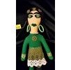 Frida Kahlo – filcowa lalka zielona. Ręcznie robiona.