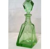 Kolekcjonerska Karafka Art – Deco. Przejrzyste szkło uranowe w kolorze zieleni.