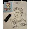 Frida Kahlo – T-shirt bawełniany „Stwórz własną Fridę!”. Rozmiar S.