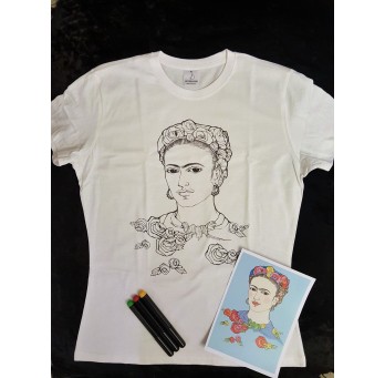 Frida Kahlo – T-shirt bawełniany „Stwórz własną Fridę!”. Rozmiar L
